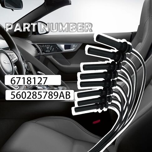 مجموعة أسلاك الإشعال الإشعال الإشعال من 8 6718127 560285789AB متوافقة مع دودج دورانجو 04-05 RAM 1500 2500 3500 03-05 V8 5.7L 7MM in Saudi Arabia