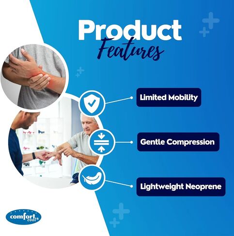 Comfort Cool Thumb CMC Restriction Splint, Provides Direct Support For The Thumb CMC Joint While Allowing Full Finger Function, Left Hand, Large Plus in Kuwait