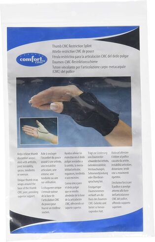 Comfort Cool Thumb CMC Restriction Splint, Provides Direct Support For The Thumb CMC Joint While Allowing Full Finger Function, Left Hand, Large Plus in Kuwait