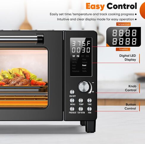 Nuwave Bravo Pro Convection Air Fryer Toaster Oven Combo, 2025 New and Improved, 10-in-1, 50°-450°F Temp Controls, Quick & Even Crisp Technology, 21Qt Capacity, Stainless Steel, PFAS Free in Saudi Arabia