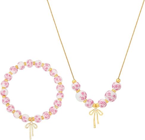 قلادة سوار القوس قلادة سوار بذرة مخزنة رائعة مجوهرات رومانسية للنساء مجموعة in Kuwait