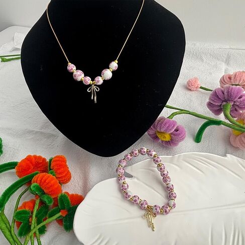 قلادة سوار القوس قلادة سوار بذرة مخزنة رائعة مجوهرات رومانسية للنساء مجموعة in Kuwait