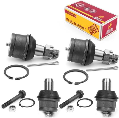 Metrix Premium Chassis Parts-4 PC مجموعة مفصل الكرة الجزء العلوي والأمام العلوي والأمام 86-91 Ford F-200 (المكسيك) ، 87-97 F-250 RWD ، 87-97 F-350 RWD ، استبدال K80027 ، K8432T ، صنع في أوروبا in Saudi Arabia