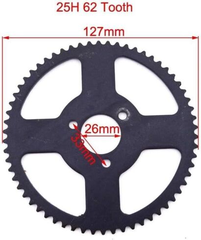 Compatible 25H 62 Tooth Rear Sprocket For 47cc, Moto Pocket Bikes in Saudi Arabia