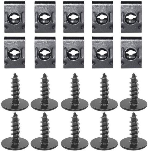 براغي سوداء للذات السوداء مع مقاطع على شكل حرف U لمهد السيارات Mudguard Fender Base Fixing 10-40pcs Blossom (20pcs) in Kuwait