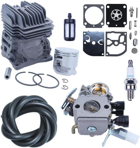 40mm Cylinder Piston Carburetor Kit Compatible With Chainsaw Models MS201 And Parts 1145 020 1200 1138 120 0619 Includes Spark Plug in Saudi Arabia