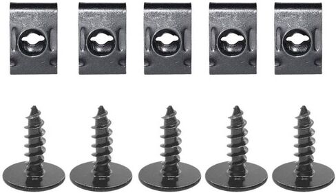 براغي سوداء للذات السوداء مع مقاطع على شكل حرف U لمهد السيارات Mudguard Fender Base Fixing 10-40pcs Blossom (20pcs) in Saudi Arabia