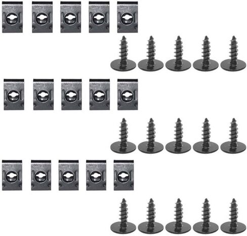 براغي سوداء للذات السوداء مع مقاطع على شكل حرف U لمهد السيارات Mudguard Fender Base Fixing 10-40pcs Blossom (20pcs) in Kuwait