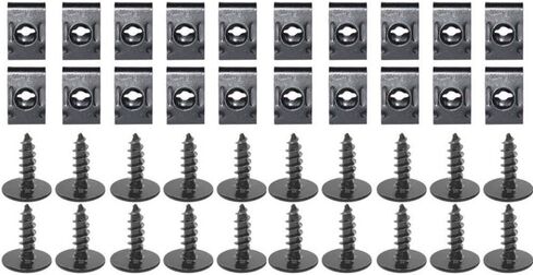 براغي سوداء للذات السوداء مع مقاطع على شكل حرف U لمهد السيارات Mudguard Fender Base Fixing 10-40pcs Blossom (20pcs) in Kuwait