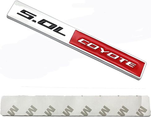 2pc 5.0L Coyote Emblem Scent Car Engine Letters Secal Plating Plating Badge 3D Metal Style For F150 5.0L Engine Truck Red Red in Kuwait