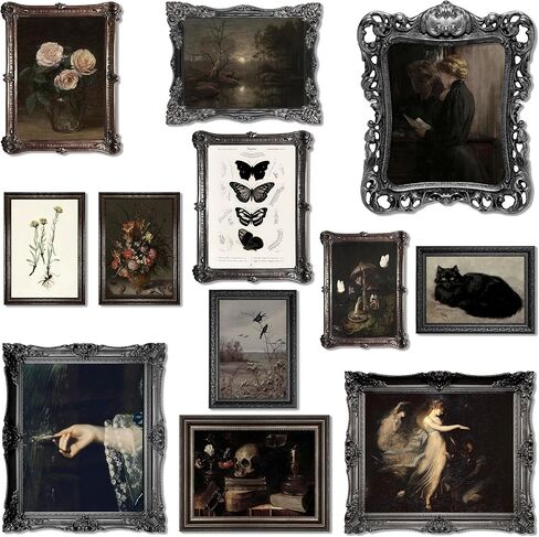 Lanchi95 12 PCS Dark Academia Decor ، Dark Moody Decor Pictures Pictures ، Victorian Gothic Wall Art Prints ، Creepy Goth Plaintage Vintage Fainting for Home Bedroom (غير مؤلف) in Kuwait