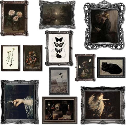 Lanchi95 12 PCS Dark Academia Decor ، Dark Moody Decor Pictures Pictures ، Victorian Gothic Wall Art Prints ، Creepy Goth Plaintage Vintage Fainting for Home Bedroom (غير مؤلف) in Kuwait