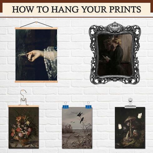 Lanchi95 12 PCS Dark Academia Decor ، Dark Moody Decor Pictures Pictures ، Victorian Gothic Wall Art Prints ، Creepy Goth Plaintage Vintage Fainting for Home Bedroom (غير مؤلف) in Kuwait