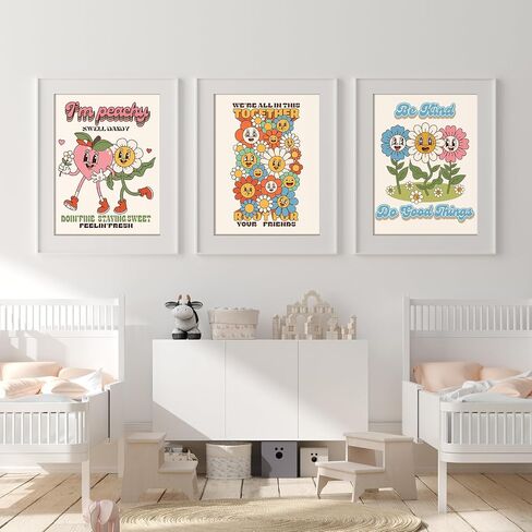 Tatuo 12 PCS Art Prints 70s Pintage Art Poster Cute Evide Evide Poster لملصق Retro لمطبخ غرفة نوم غرفة النوم ، 11.81 × 15.75 بوصة (Retro) in Kuwait