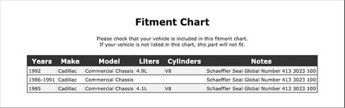 Manual Transmission Seal Compatible With Cadillac Commercial Chassis 1992 1991 1990 1989 1988 1987 1986 1985 P-2583833 in Saudi Arabia