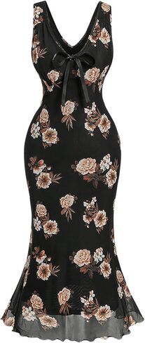 Verdusa Women's Plus Floral Mesh Mesh Bodycon Fishtail Wedding Dress in Kuwait