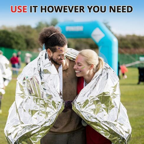 SecuCaptain Survival Emergency Thermal Blankets: Extra Large 84" x63" 4/10/25/30/50/75/100 PCS Space Mylar Blanket Kit for Outdoor Cold Winter Camping Hiking Car Bug Out Bag or First Aid in Saudi Arabia