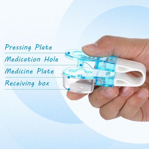 Sibba Plotable Pill Pill Taker 4pcs حبوب منع الحمل الأزرق Taker Medicine Remover فتاحة Popper مساعدة سفر Tablet Dispenser Pills Tool Tool Gositholds Pills Platizers للممرضات Pull Pullser in Kuwait