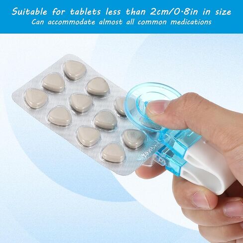 Sibba Plotable Pill Pill Taker 4pcs حبوب منع الحمل الأزرق Taker Medicine Remover فتاحة Popper مساعدة سفر Tablet Dispenser Pills Tool Tool Gositholds Pills Platizers للممرضات Pull Pullser in Kuwait