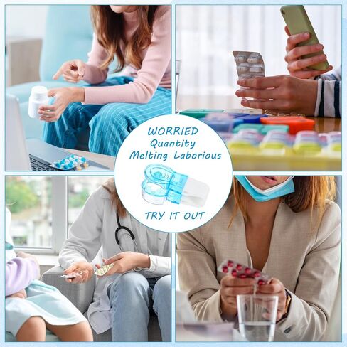 Sibba Plotable Pill Pill Taker 4pcs حبوب منع الحمل الأزرق Taker Medicine Remover فتاحة Popper مساعدة سفر Tablet Dispenser Pills Tool Tool Gositholds Pills Platizers للممرضات Pull Pullser in Kuwait