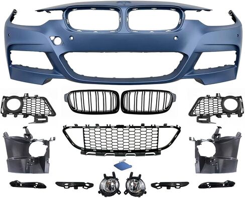 طقم غلاف المصد الأمامي لعام 2013-2018 BMW 3 Series F30 4 Doors Sedan Wagon 330i 320i 340i 328i W/PDC Holes ، W/Fog Lights ، W/M Sport Package in Saudi Arabia