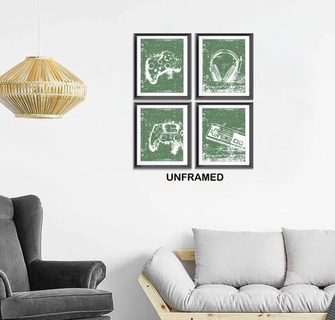 Retro Video Game Gaming Poster Prints for Home Boys Room Playroom Decor,Black And White Video Game Decorations Prints Wall Art Unframed 4pcs 8x10inches,Gift for Gamer Boys Gaming Love (8×10 inc) in Saudi Arabia