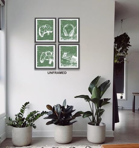 Retro Video Game Gaming Poster Prints for Home Boys Room Playroom Decor,Black And White Video Game Decorations Prints Wall Art Unframed 4pcs 8x10inches,Gift for Gamer Boys Gaming Love (8×10 inc) in Saudi Arabia