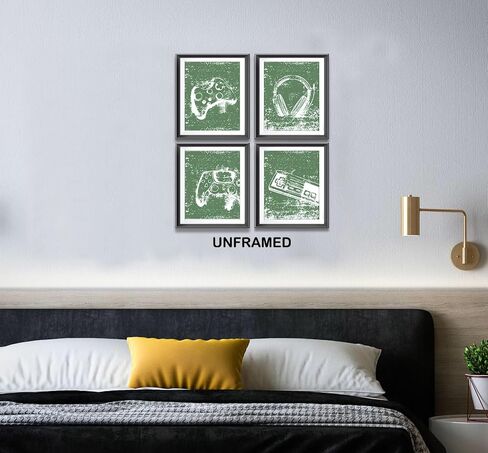 Retro Video Game Gaming Poster Prints for Home Boys Room Playroom Decor,Black And White Video Game Decorations Prints Wall Art Unframed 4pcs 8x10inches,Gift for Gamer Boys Gaming Love (8×10 inc) in Saudi Arabia