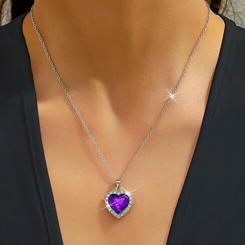 UniCra Heart Silver Jewelry مجموعة رينستون قلادة الأقراط مجموعات سوار الحفلات الراقصة مجموعات مجوهرات الزفاف الزفاف الرسمية للنساء والعرائس in Kuwait