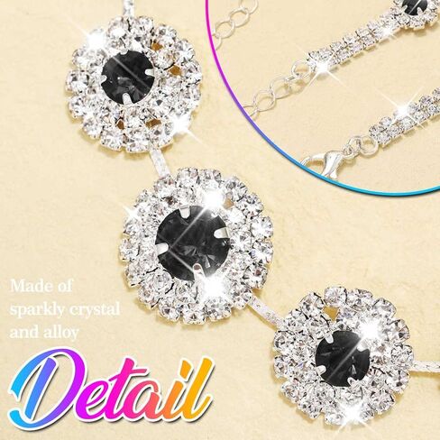 Nicute Rhinestone Wedding Jewelry Set Silver Bridal Necklace Earrings Sets Formal Costume Jewelry for Women in Saudi Arabia