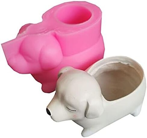 Cute Cat Concrete Flower Pot Molds Succulent Planter Vase Cactus Silicone Molds Candle Pen Holder Mold Epoxy Resin Cement Clay Mould in Kuwait