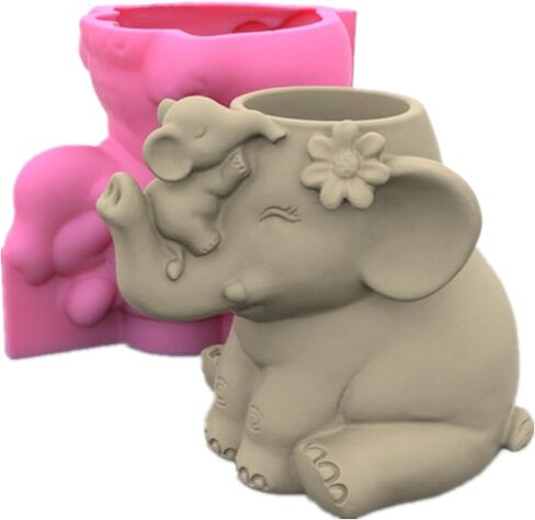 Cute Cat Concrete Flower Pot Molds Succulent Planter Vase Cactus Silicone Molds Candle Pen Holder Mold Epoxy Resin Cement Clay Mould in Kuwait