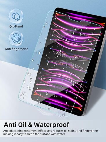 2 Pack Screen Protector for iPad Pro 11 Inch 2024 M4 (5th Generation),9H Hardness Tempered Glass Film for iPad Pro 5th 11 Inch,Case Friendly,Touch Sensitive,Anti-Scratch,Bubble Free（Clear） in Kuwait