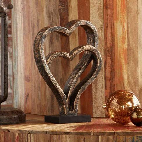 Kensington Hill Interlocking Hearts 11 3/4" High Bronze Finish Sculpture in Kuwait