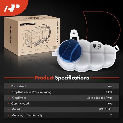 A-Premium Engine Coolant Overflow Recovery Reservoir Tank [with Cap & Sensor] Compatible with Audi A4 2019-2020, A4 allroad 2019-2020, A4 Quattro 2019-2020, A5 Quattro 2018-2020, Petrol in Saudi Arabia