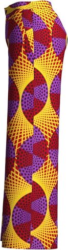 iooiooi Women's Fashion Casual Plus Size African Print Cotton Wide Leg Pants with Pockets in Kuwait