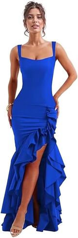 Ruffle Satin Prom Dress for Women 2025 Corset Long Formal Cocktail Party Gown in Saudi Arabia