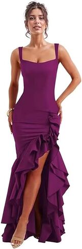 Ruffle Satin Prom Dress for Women 2025 Corset Long Formal Cocktail Party Gown in Saudi Arabia