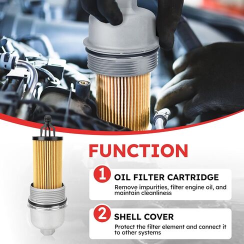917-190 Upgrade Aluminum Engine Oil Filter Housing Cap with Oil Filter Compatible with Dodge 200 300 Jeep Wrangler Chrysler Challenger Ram 1500 ProMaster 3.6L OE# 68191350AA, 68191349AA, ‎68191349AC in Saudi Arabia