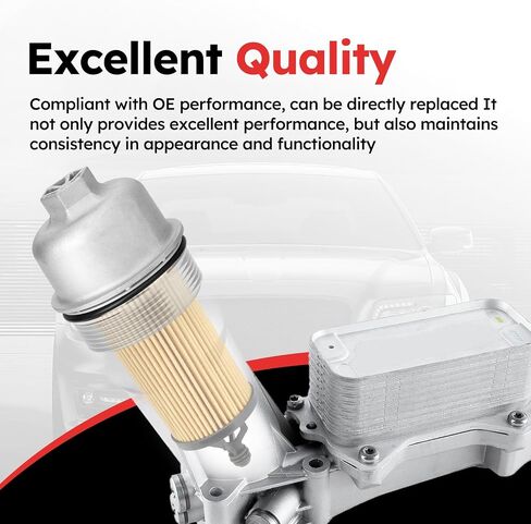 917-190 Upgrade Aluminum Engine Oil Filter Housing Cap with Oil Filter Compatible with Dodge 200 300 Jeep Wrangler Chrysler Challenger Ram 1500 ProMaster 3.6L OE# 68191350AA, 68191349AA, ‎68191349AC in Saudi Arabia