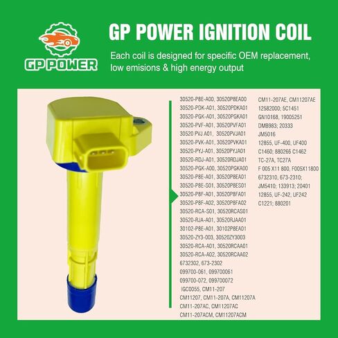 IGNITION COIL UF400 UF242 30520PGKA01 30520P8EA01 SET OF 6 COMPATIBLE WITH Acura CL EL MDX RL TL Honda Accord GEN 7 Civic Odyssey Pilot Ridgeline Saturn Vue 1.7 L4 3.0 3.2 3.5 3.7 V6 in Saudi Arabia