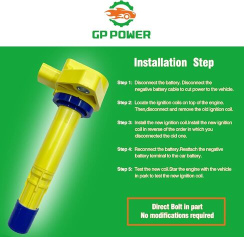 IGNITION COIL UF400 UF242 30520PGKA01 30520P8EA01 SET OF 6 COMPATIBLE WITH Acura CL EL MDX RL TL Honda Accord GEN 7 Civic Odyssey Pilot Ridgeline Saturn Vue 1.7 L4 3.0 3.2 3.5 3.7 V6 in Saudi Arabia