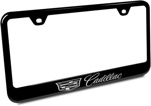 Au-TOMOTIVE GOLD Laser Etched License Plate Frame for Cadillac Cadillac (Black) in Saudi Arabia