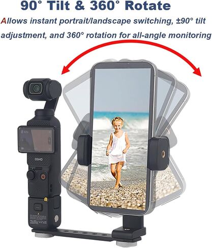 حامل هاتف لـ DJI Osmo Pocket 3، محول توسيع ملحقات الجيب 3 مع فتحة خيط 1/4 بوصة تستخدم مع حامل ثلاثي القوائم وقضيب تمديد in Kuwait