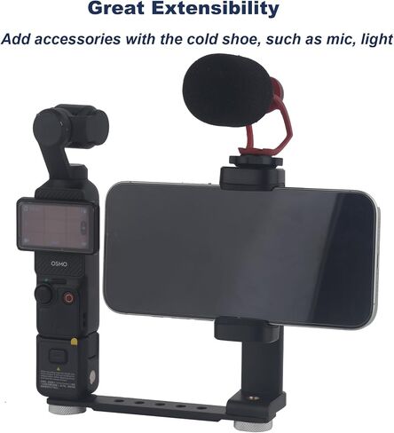حامل هاتف لـ DJI Osmo Pocket 3، محول توسيع ملحقات الجيب 3 مع فتحة خيط 1/4 بوصة تستخدم مع حامل ثلاثي القوائم وقضيب تمديد in Kuwait