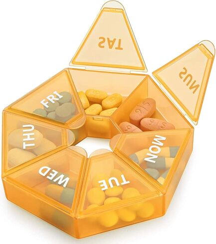 Weekly Pill Organizer Large 7 Day Pill Box Organizer Daily Medicine Case for Vitamin Fish Oil Pills Supplements Arthritis Friendly in Saudi Arabia