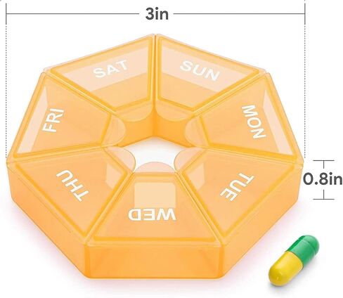 Weekly Pill Organizer Large 7 Day Pill Box Organizer Daily Medicine Case for Vitamin Fish Oil Pills Supplements Arthritis Friendly in Saudi Arabia