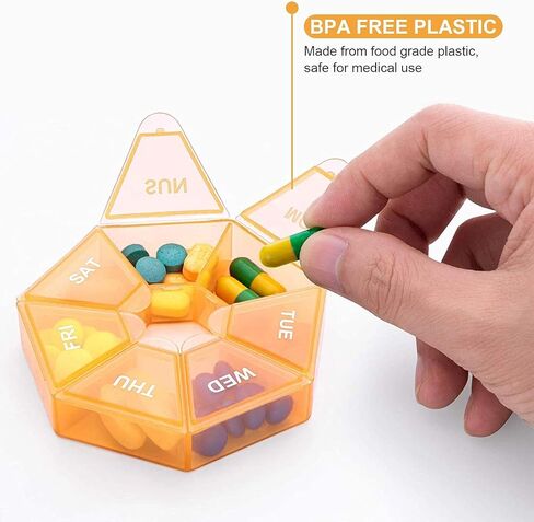 Weekly Pill Organizer Large 7 Day Pill Box Organizer Daily Medicine Case for Vitamin Fish Oil Pills Supplements Arthritis Friendly in Saudi Arabia
