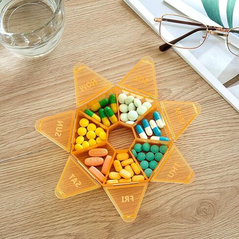 Weekly Pill Organizer Large 7 Day Pill Box Organizer Daily Medicine Case for Vitamin Fish Oil Pills Supplements Arthritis Friendly in Saudi Arabia