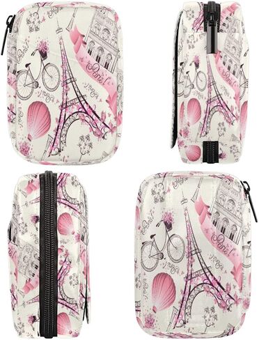 Pill Case Pill Travel Organizer 7 Day Weekly Medicine Pill Box Paris France Eiffel Tower Small Cute Compact Size Vitamin Container Pill Bottle Portable Birth Control Pill Holder Bag with Zipper in Kuwait